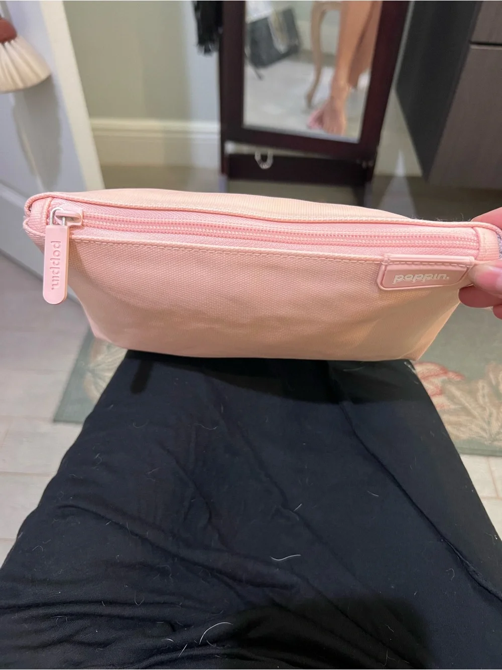 Poppin Medium Blush Pink Zip Cosmetic Pouch Like New!